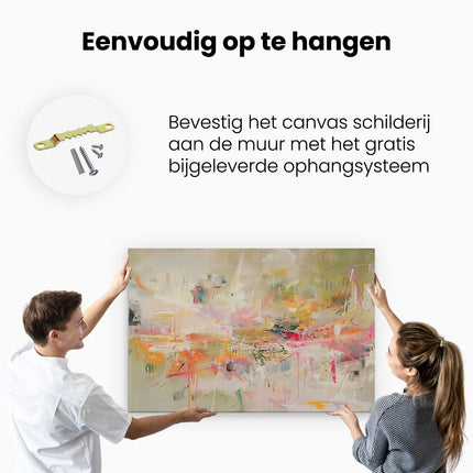 Canvas schilderij ophangen Abstract Kunstwerk met veel Kleuren