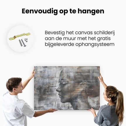 Canvas schilderij ophangen Abstract Kunstwerk van het Gezicht van een Vrouw