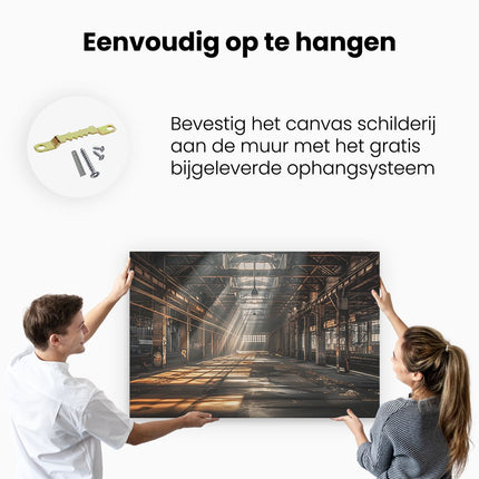 Canvas schilderij ophangen De Zon schijnt door een Raam