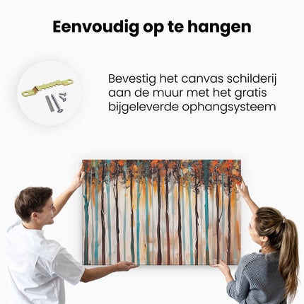 Canvas schilderij ophangen Abstract Kunstwerk van Bomen