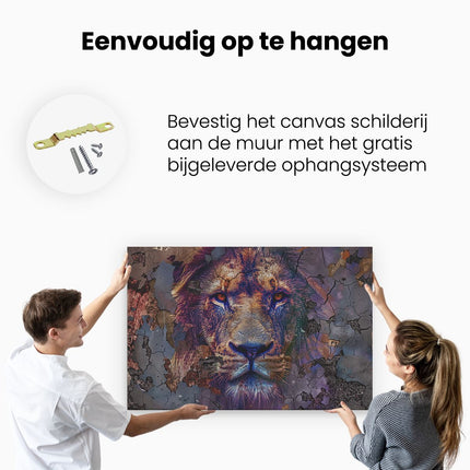 Canvas schilderij ophangen Afbeelding van een Leeuw