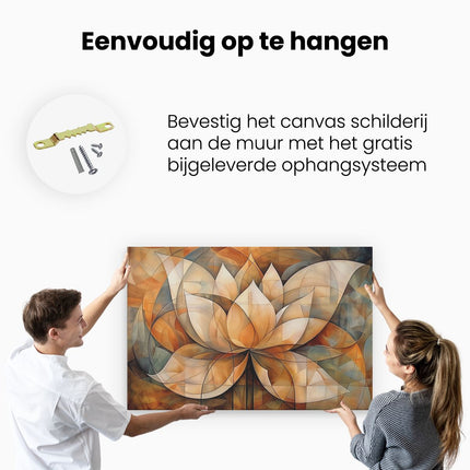 Canvas schilderij ophangen Abstract Kunstwerk van een Lotusbloem