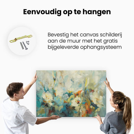 Canvas schilderij ophangen Abstract Kunstwerk van Bloemen