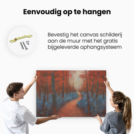 Canvas schilderij ophangen Kunstwerk van een Pad in het Bos