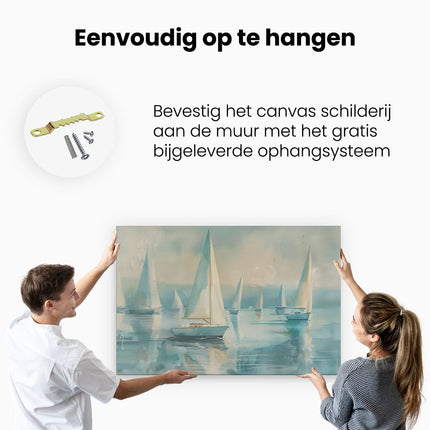 Canvas schilderij ophangen Zeilboten op het Water