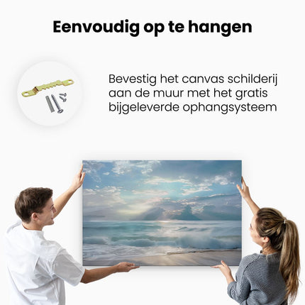 Canvas schilderij ophangen De Zon schijnt over de Oceaan