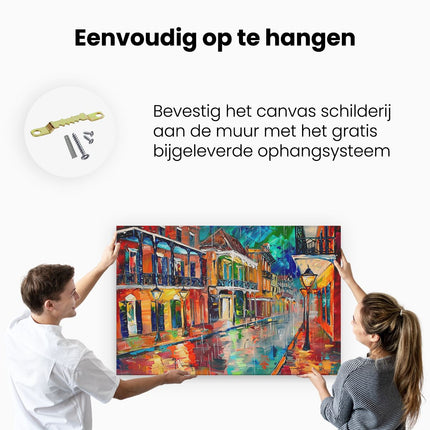 Canvas schilderij ophangen Kunstwerk van een Straatbeeld in New Orleans