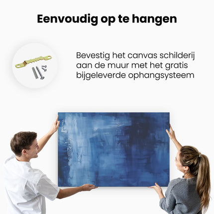 Canvas schilderij ophangen Abstract Kunstwerk van Blauw en Zwart