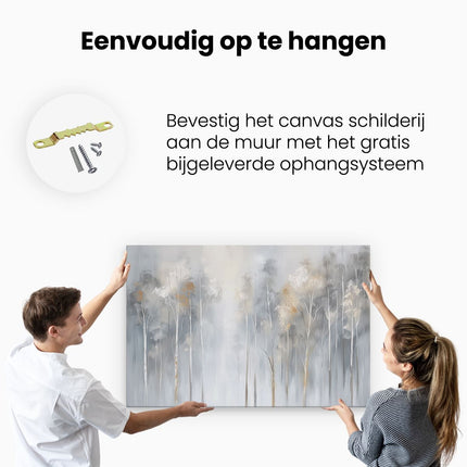 Canvas schilderij ophangen Abstract Kunstwerk van Bomen