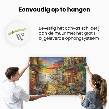 Canvas schilderij ophangen Kunstwerk van een Straatbeeld