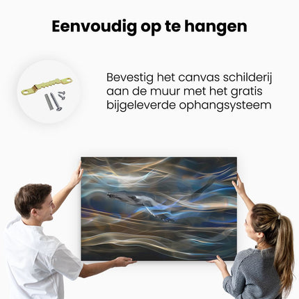 Canvas schilderij ophangen Bultrug in het Water