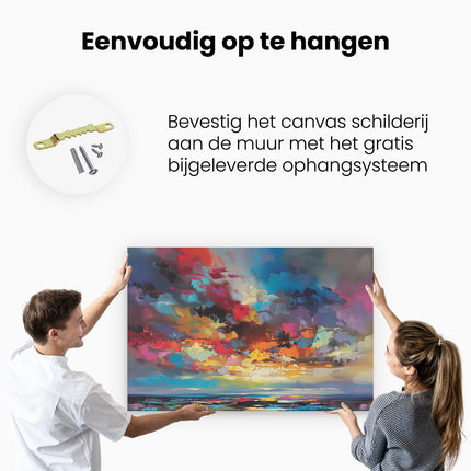 Canvas schilderij ophangen Abstract Kunstwerk van een Kleurrijke Lucht