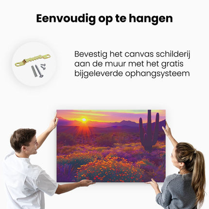 Canvas schilderij ophangen Saguaro-Cactus