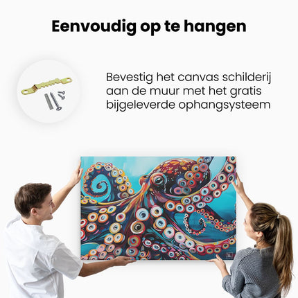 Canvas schilderij ophangen Kleurrijke Octopus