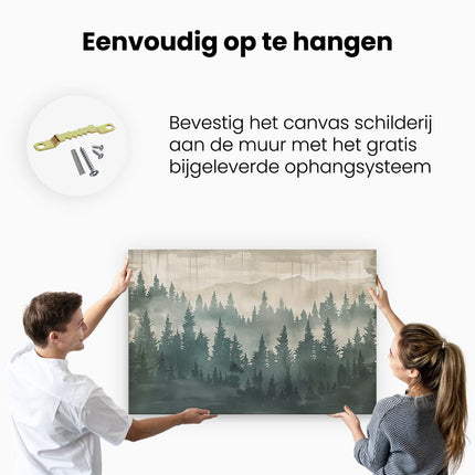 Canvas schilderij ophangen Kunstwerk van een Bos