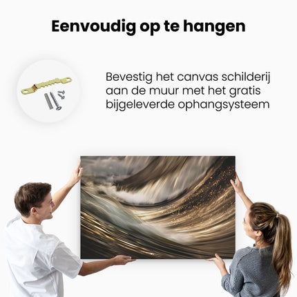 Canvas schilderij ophangen Zwart Wit Beeld van een Waterval