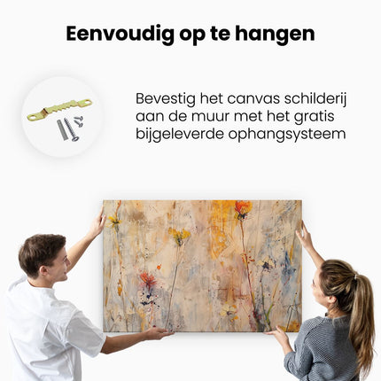 Canvas schilderij ophangen Abstract Kunstwerk van Bloemen