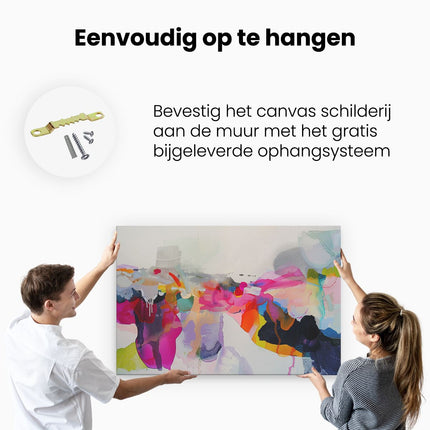 Canvas schilderij ophangen Abstract Kunstwerk met veel Kleuren