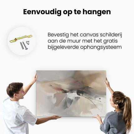 Canvas schilderij ophangen Abstract Kunstwerk in Grijs en Wit