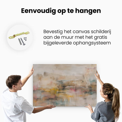 Canvas schilderij ophangen Abstract Kunstwerk met veel Kleuren