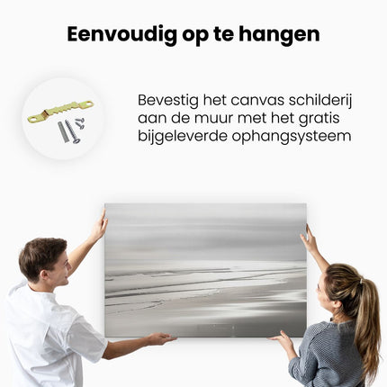 Canvas schilderij ophangen Zwart Wit Beeld van een Strand