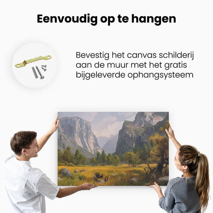 Canvas schilderij ophangen Kunstwerk van Yosemitevallei
