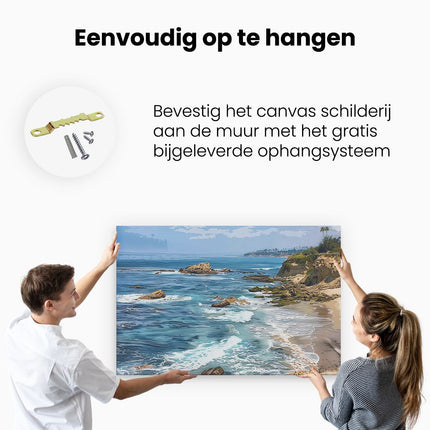 Canvas schilderij ophangen Kunstwerk van een Strand en een Oceaan