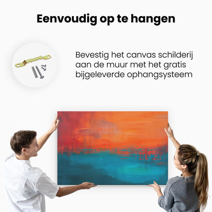 Canvas schilderij ophangen Abstract Kunstwerk van een Zonsondergang
