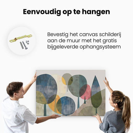 Canvas schilderij ophangen Abstract Kunstwerk van Bomen