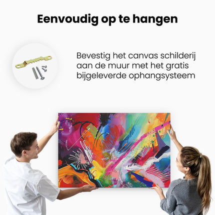 Canvas schilderij ophangen Kleurrijk Abstract Kunstwerk