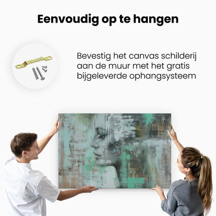 Canvas schilderij ophangen Abstract Kunstwerk van het Gezicht van een Vrouw