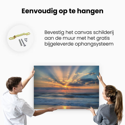 Canvas schilderij ophangen De Zon schijnt over de Oceaan