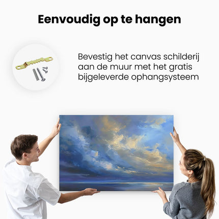 Canvas schilderij ophangen Kunstwerk van Wolken boven de Oceaan