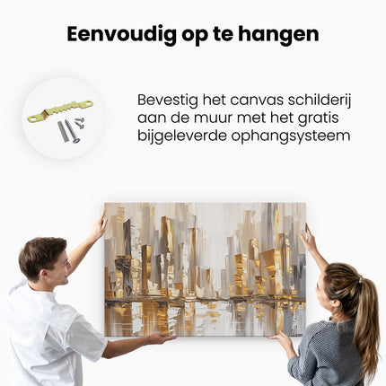 Canvas schilderij ophangen Abstract Kunstwerk van een Stad