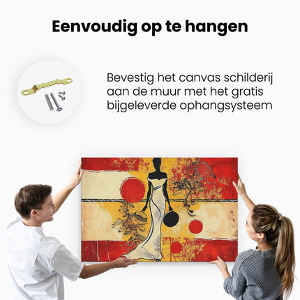 Canvas schilderij ophangen Vrouw in een Witte Jurk