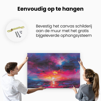 Canvas schilderij ophangen Abstract Kunstwerk van een Zonsondergang
