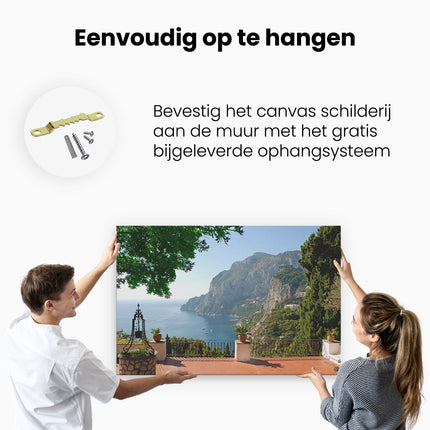 Canvas schilderij ophangen Uitzicht op Zee