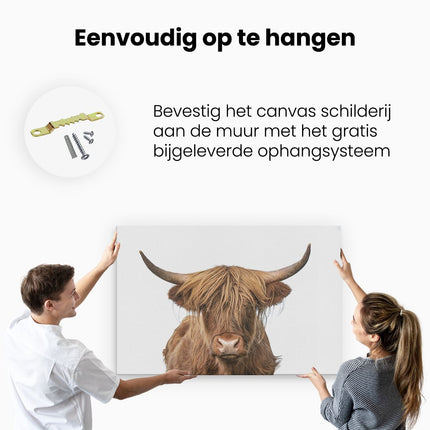 Canvas schilderij ophangen Longhorn
