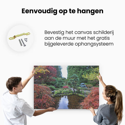 Canvas schilderij ophangen Japanse Tuin