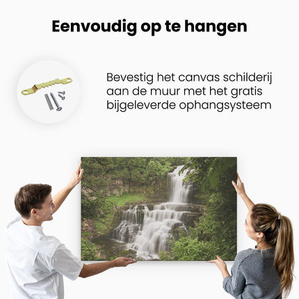 Canvas schilderij ophangen Waterval