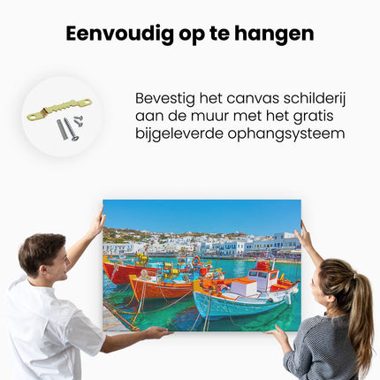 Canvas schilderij ophangen Mykonos Islang