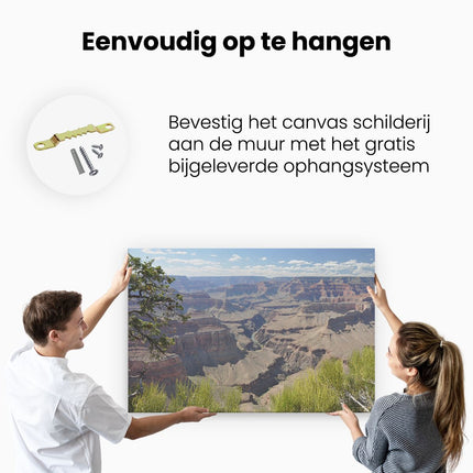 Canvas schilderij ophangen Grand Canyon in de Zon
