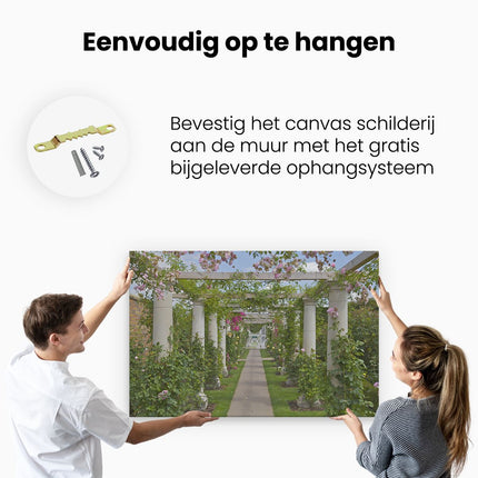 Canvas schilderij ophangen Tunnel Roze Bloemen