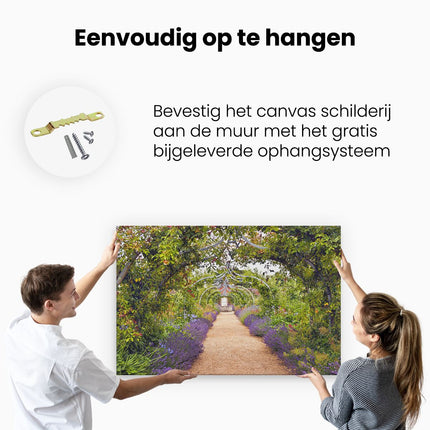 Canvas schilderij ophangen Lavendel Pad