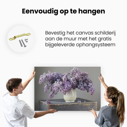 Canvas schilderij ophangen Seringen