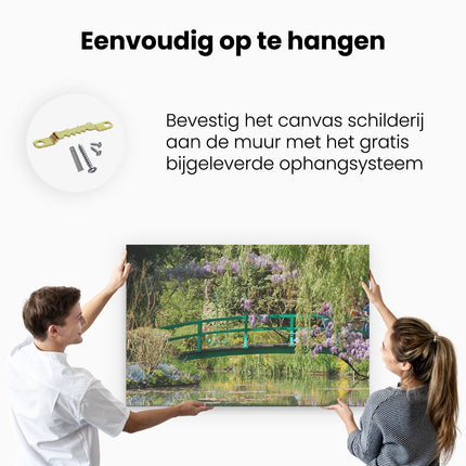 Canvas schilderij ophangen Monet Tuin