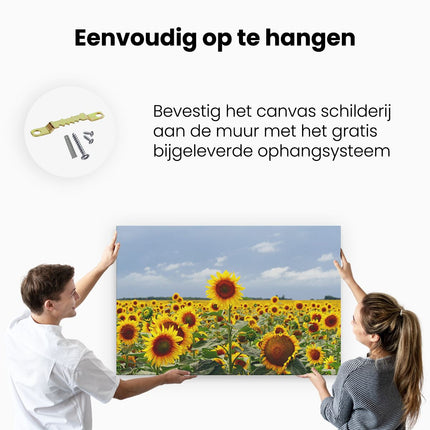 Canvas schilderij ophangen Zonnebloemen