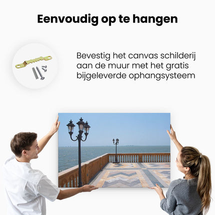 Canvas schilderij ophangen Terras 2 Lantaarns