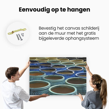Canvas schilderij ophangen Potten