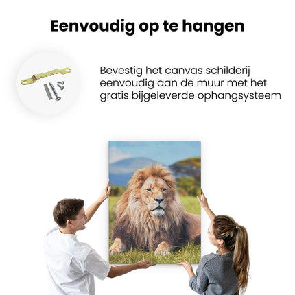 Canvas Schilderij Ophangen Leeuw